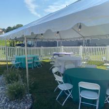 20x30 White Frame Tent With Tables and Chairs in Perry Hall, MD 1