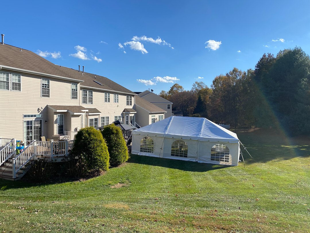 Heated Tent for Backyard Hibachi Dinner in Forest Hill, Maryland