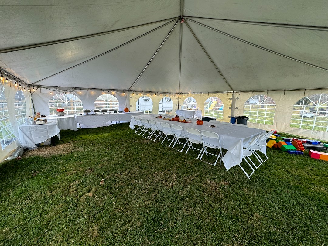 Thanksgiving Tent for Backyard Family Gathering in White Marsh, MD